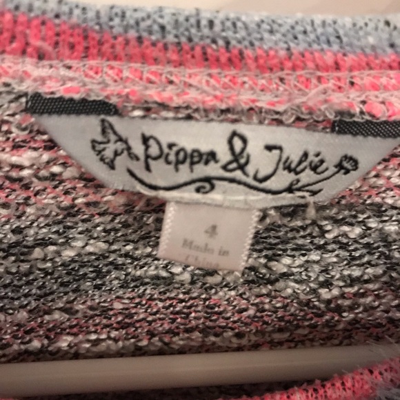 Pippa & Julia striped pink & grey sweater Size 4 - Picture 2 of 4